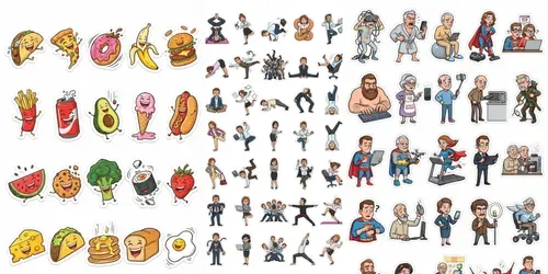 Funny Caricature Sticker Sheet Bundles generated by gemini-image