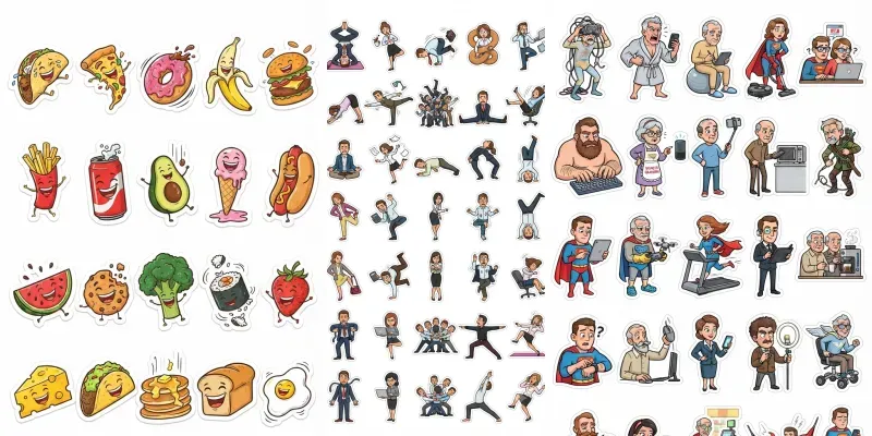 Funny Caricature Sticker Sheet Bundles generated by undefined