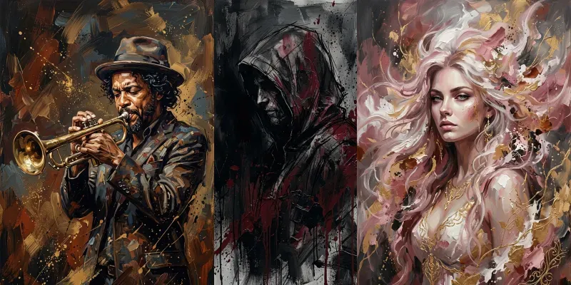 Abstract Painted Portrait Posters generated by undefined