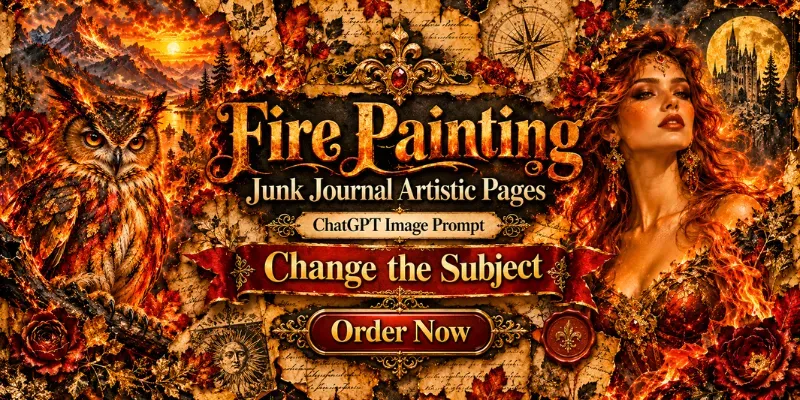 Fire Painting Junk Journal Artistic Pages