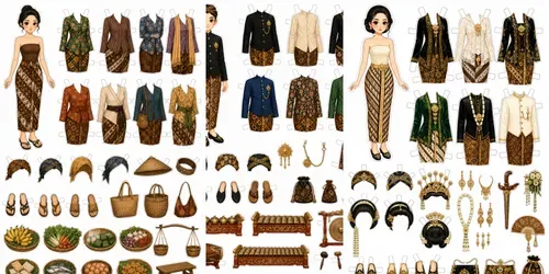 Javanese Dressup Paper Dolls generated by chatgpt-image