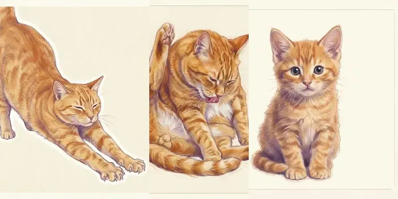 Ginger Cat Pastel Illustration Art generated by undefined