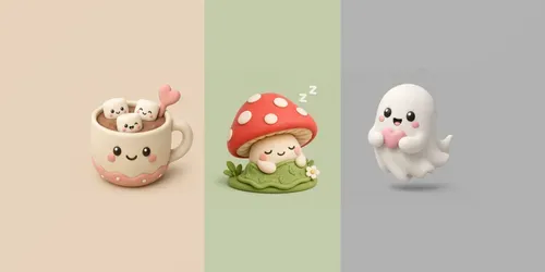 Kawaii 3D Claymation Sticker Cliparts generated by chatgpt-image