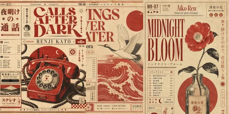Retro Tokyo Album Posters generated by undefined