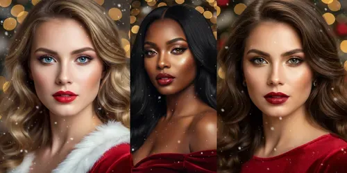Cinematic Christmas Portraits Of Females generated by gemini-image