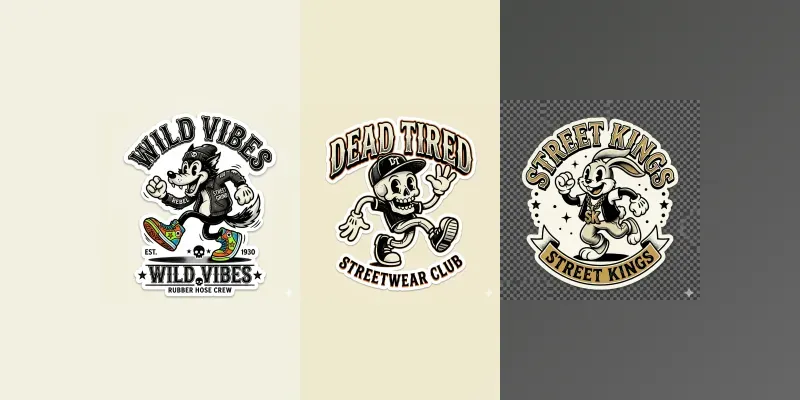 Streetwear Retro Apparel Graphic Assets generated by undefined