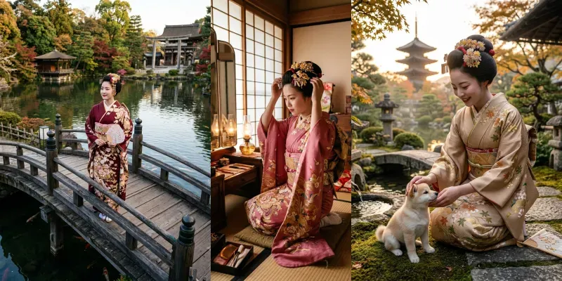 Kimono Beauties Of Japan generated by undefined