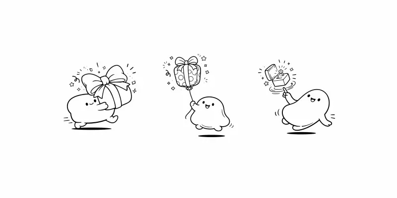 Cute Party Doodle Illustrations generated by undefined