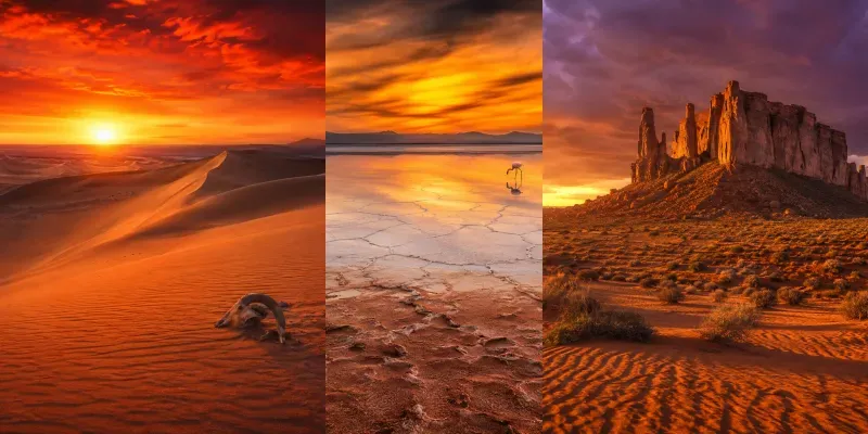 Cinematic Desert Landscape Photography generated by undefined