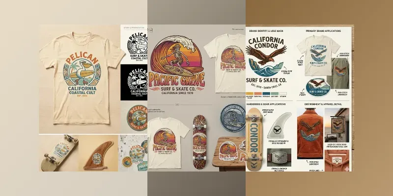Vintage Surf And Skate Logo Systems generated by undefined