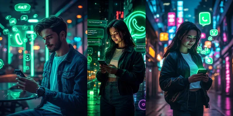 Neon Messaging Lifestyle Portraits generated by undefined