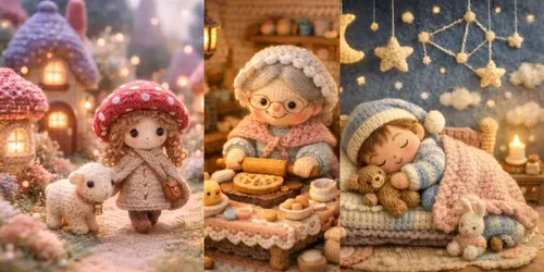 Whimsical Knitted Fantasy Worlds generated by chatgpt-image