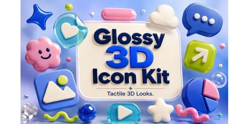 Glossy 3d Icon Kit generated by undefined