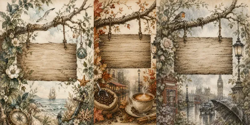 Botanical Storybook Signs generated by undefined