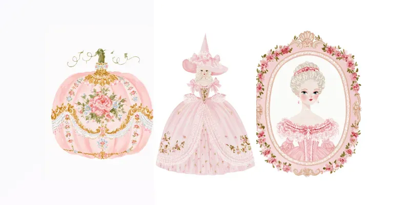 Pink Rococo Halloween Clipart Vol 2 generated by undefined
