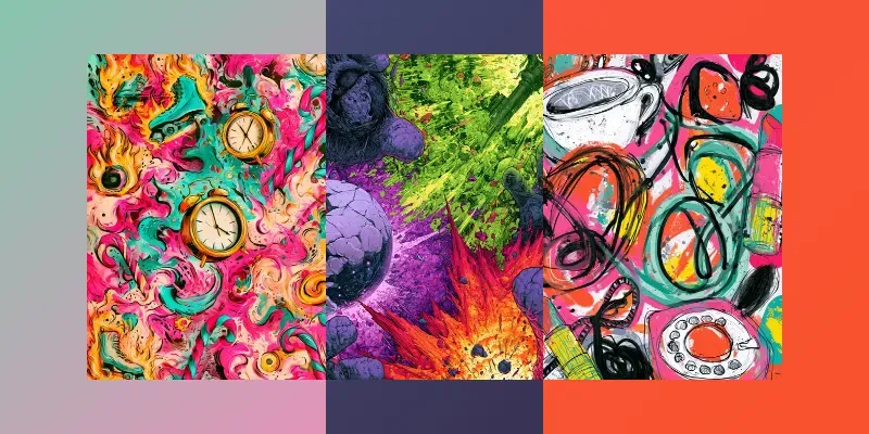 Chaotic Neon Doodle Art generated by undefined