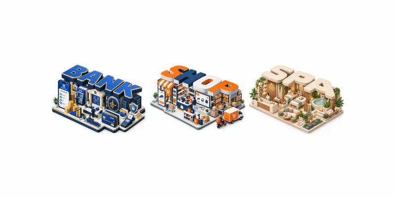 3D Isometric Typography Dioramas