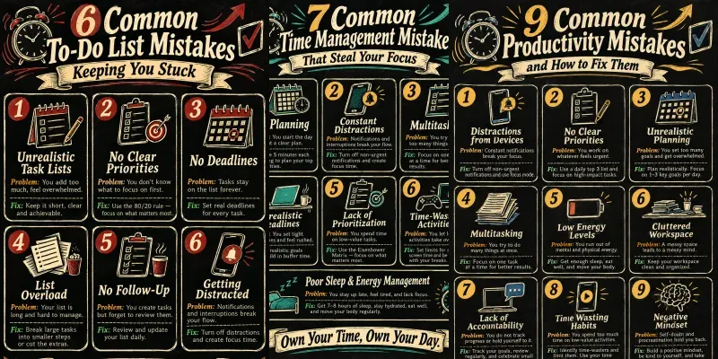 Productivity Mistakes Poster Makers generated by undefined