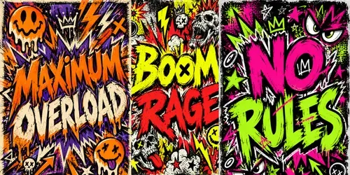 Grunge Comic Rage Poster Designs generated by chatgpt-image