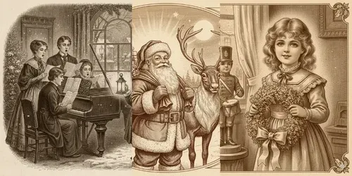 Vintage Holiday Postcards generated by gemini-image