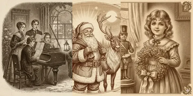 Vintage Holiday Postcards generated by undefined