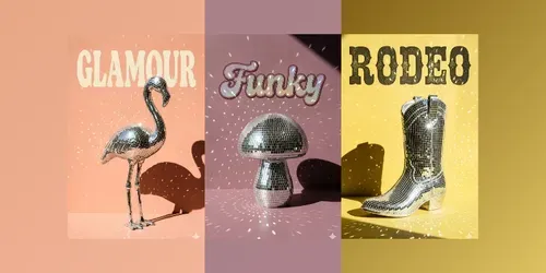 Disco Ball Kitsch Poster Art generated by gemini-image