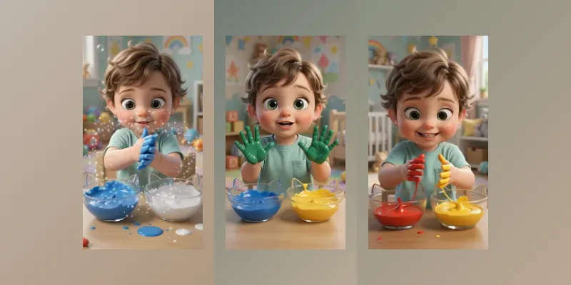Toddler Paint Color Mixing Videos generated by undefined