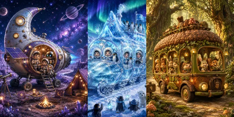 Whimsical Storybook Vehicle Makers generated by undefined