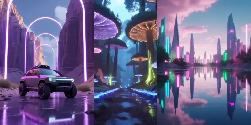 Cinematic Neon Landscapes generated by undefined