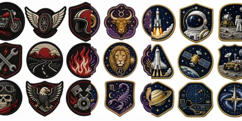 Retro Embroidered Patch Sets generated by chatgpt-image