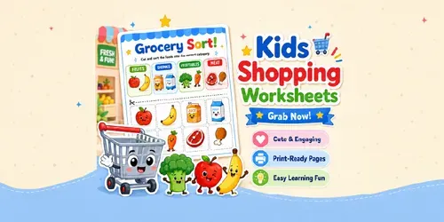 Kids Shopping Worksheets generated by chatgpt-image