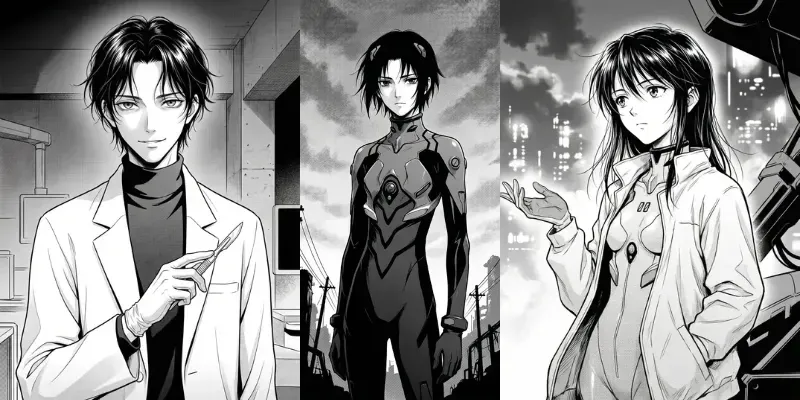 Neon Genesis Evangelion Style Manga Art generated by undefined