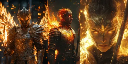 Epic Fantasy Phoenix Guardian Portraits generated by midjourney