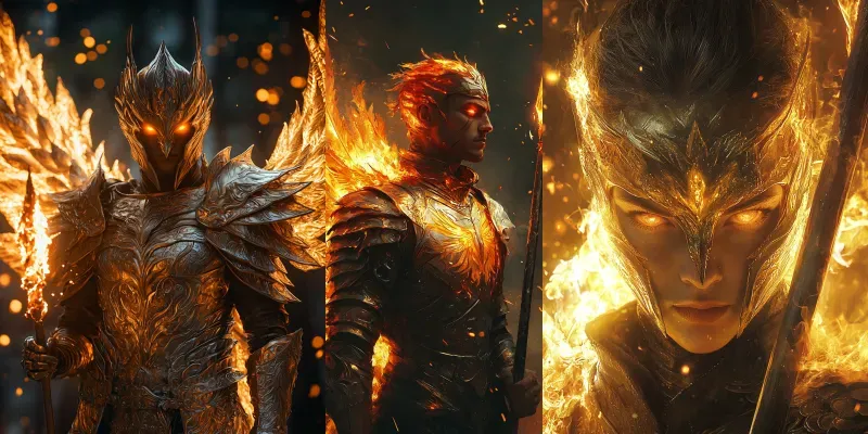Epic Fantasy Phoenix Guardian Portraits generated by undefined