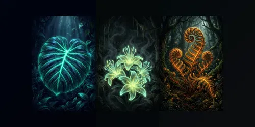 Bioluminescent Dark Botanicals generated by gemini-image
