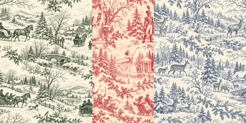Christmas Toile Seamless Patterns