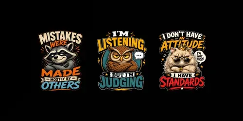 Grumpy Animal Quote Tshirt Generator generated by chatgpt-image