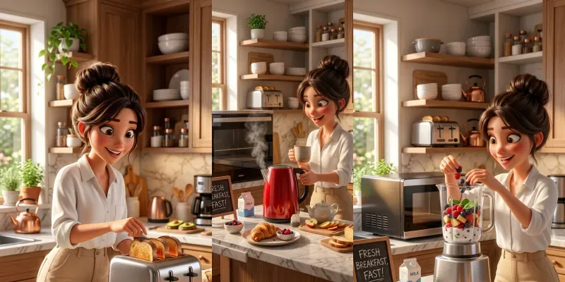3D Animated Kitchen Product Ads generated by undefined