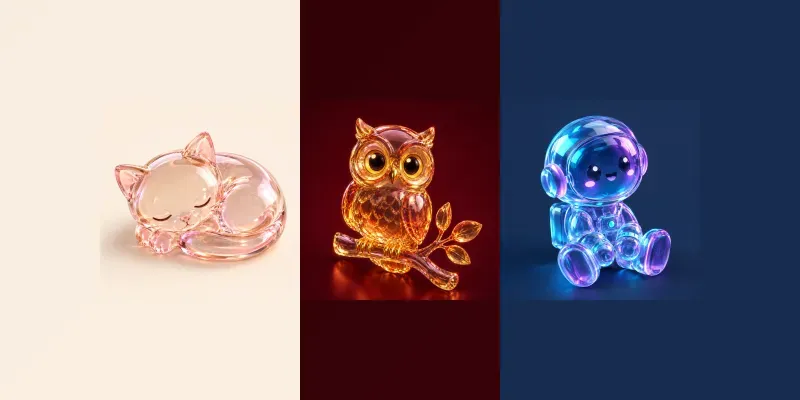 3D Isometric Glass Character Art generated by undefined