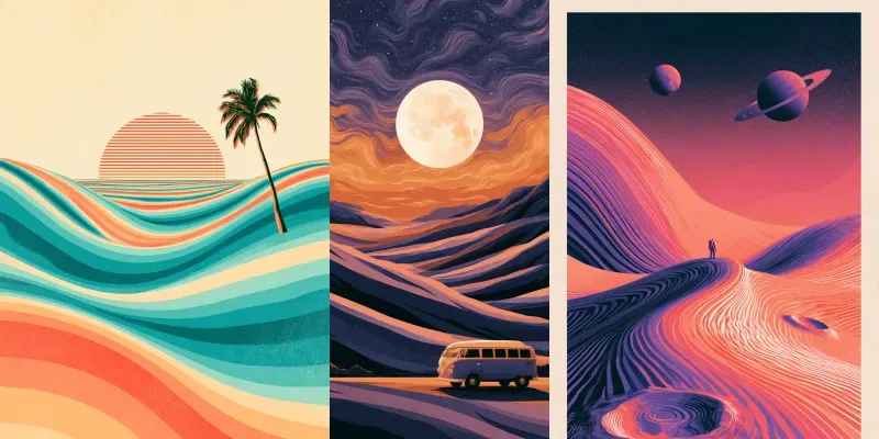 Retro Wavy Landscape Generator
