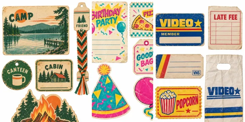 80s Junk Journal Ephemera Sheets