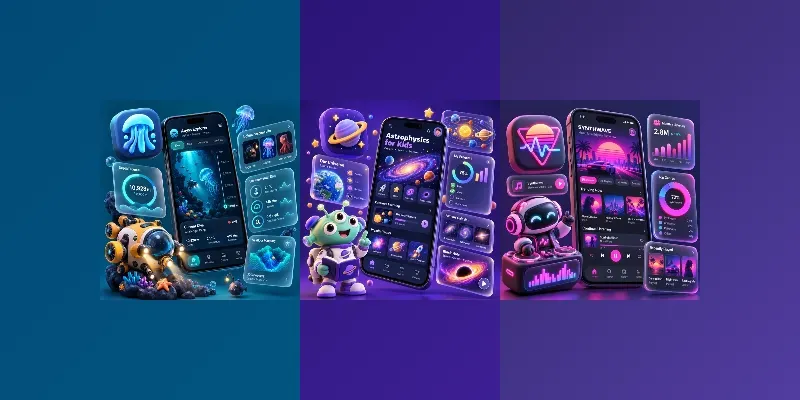 3D App UI Mockup Art