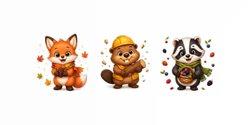 Woodland Animal Mascot Kits generated by chatgpt-image