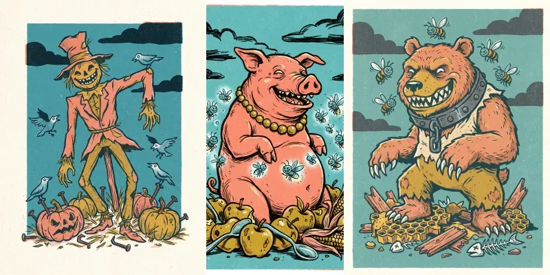 Eerie Risograph Folklore Art generated by undefined
