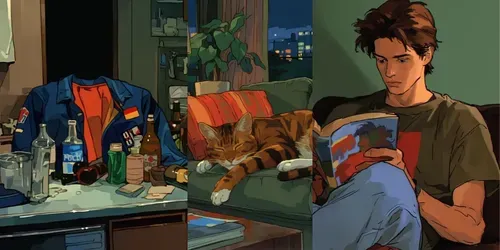 Retro Lo Fi Scenes generated by midjourney