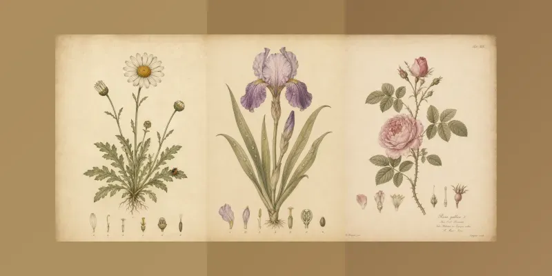 Old World Botanical Print Style generated by undefined
