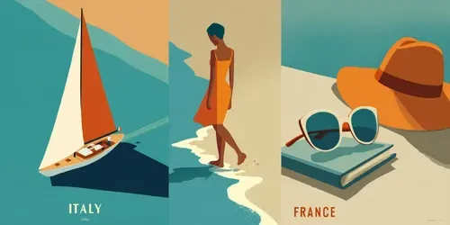 Minimalist Topdown Travel Posters generated by midjourney