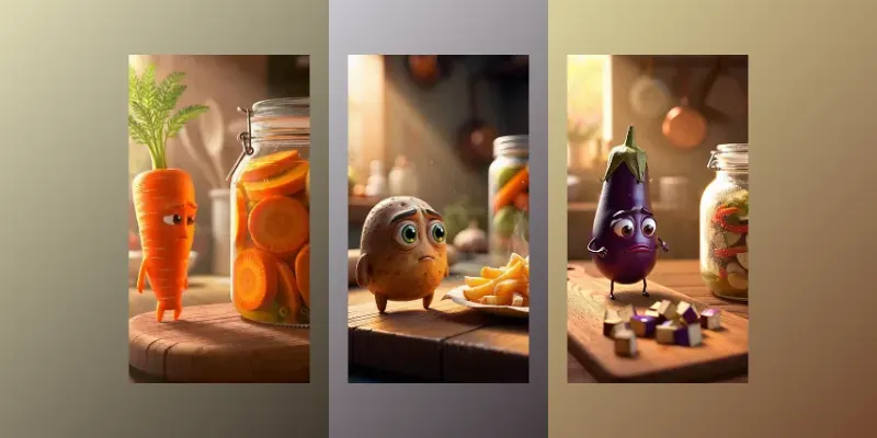 Funny Scared Vegetable Animations generated by undefined