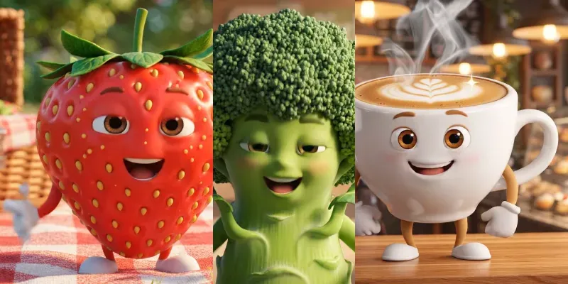 3D Talking Food Characters Videos generated by undefined