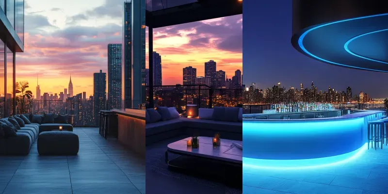 Roof Top Bar Interior Designs generated by undefined